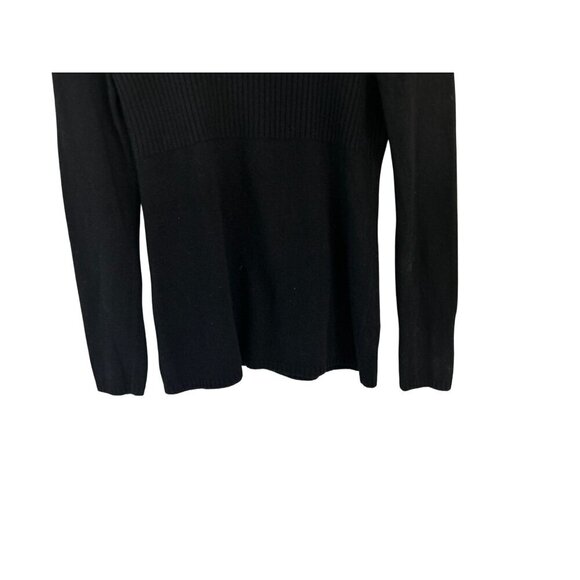 Banana Republic Turtleneck Wool Cashmere Rib Knit Fitted Black Sweater Size Smal - Picture 8 of 9